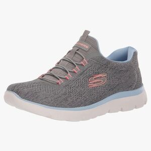Skechers Women's Gray and Pink Slip-On Shoes